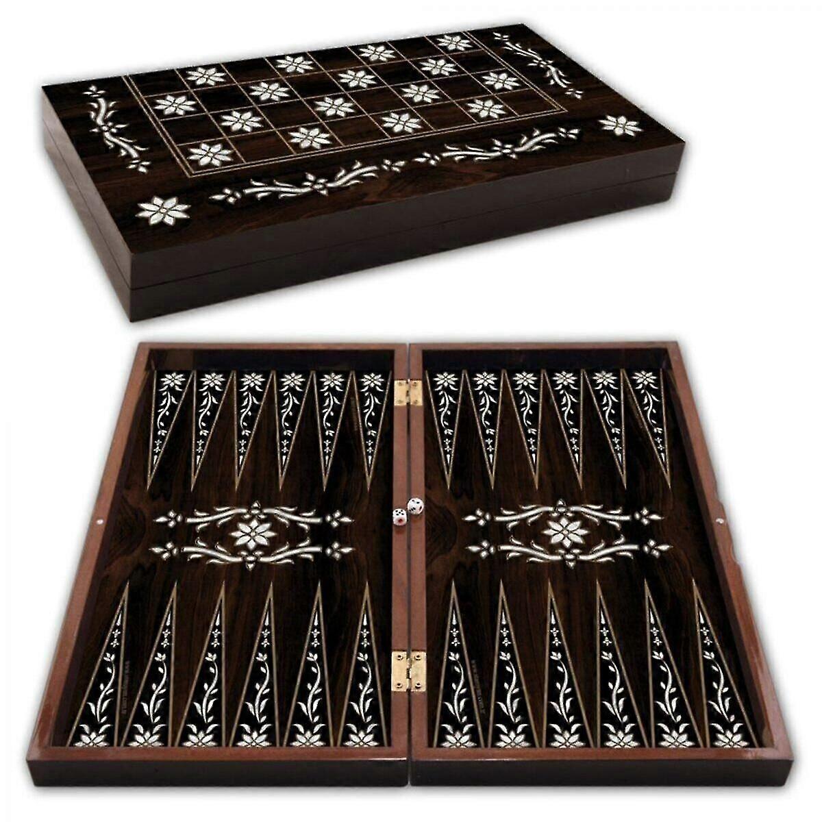 Big Size Wood Veneer Backgammon Seti