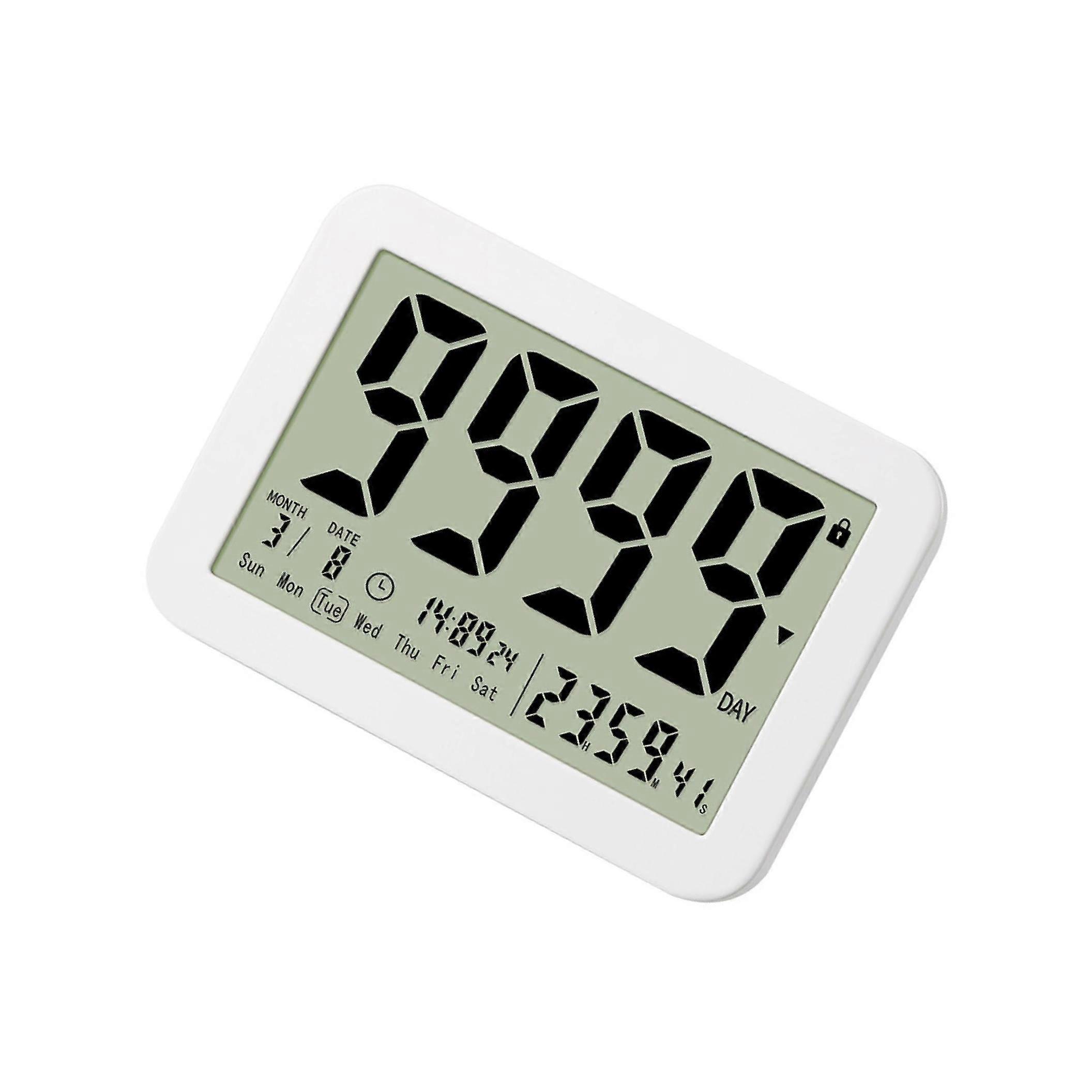 White 9999 Days Count Down Timer Clock LCD Screen Key Lock Function Easy Use