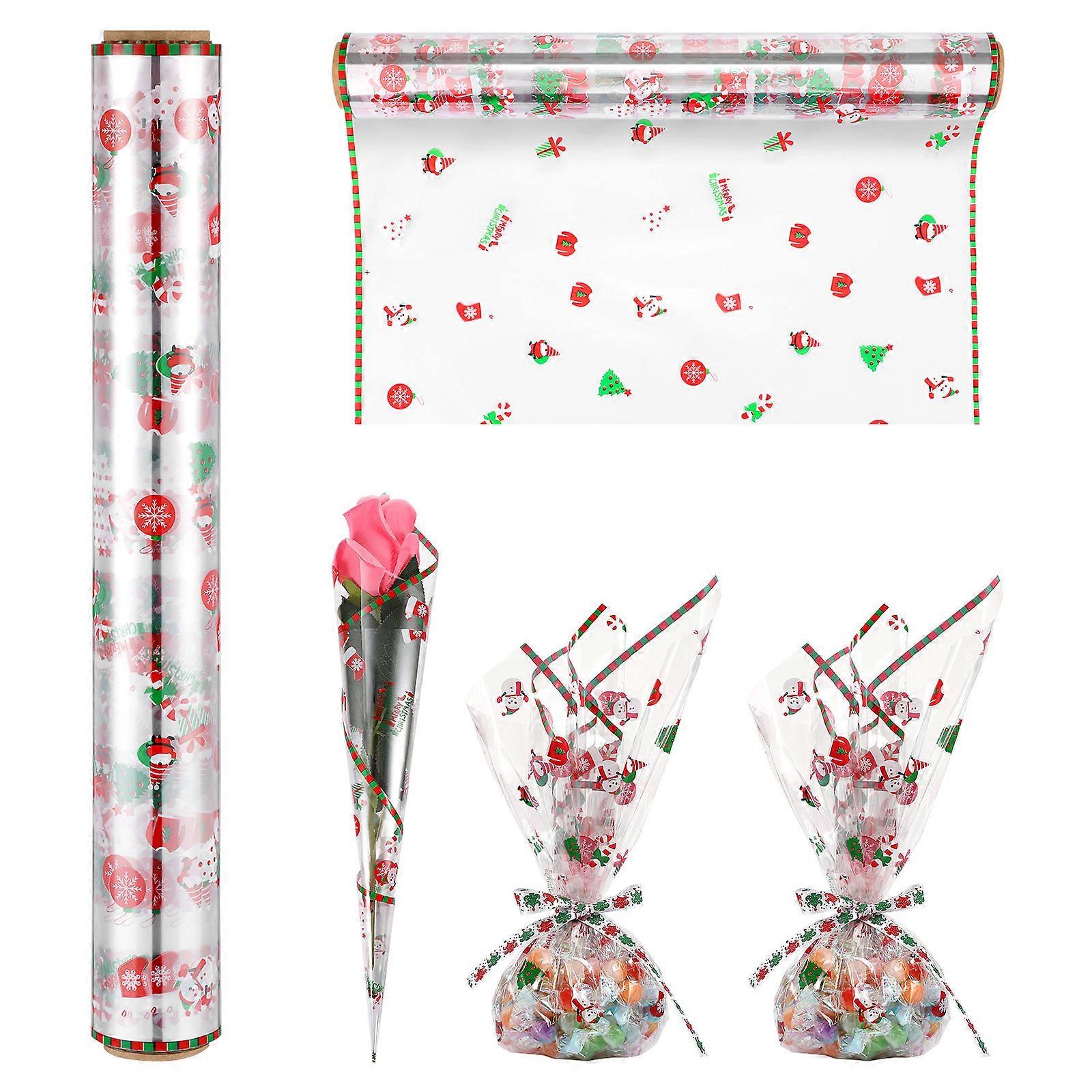 Christmas Wrapping Paper Roll for Packing Use Aboofan 5Pcs Cellophane Wrap