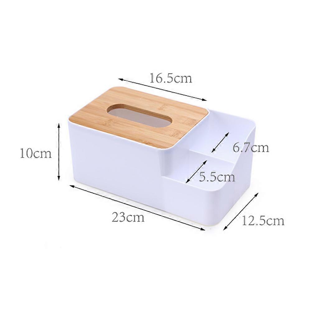 Bamboo Wood Cover Tissue Box for Storage Use Plastic Paper Towel Holder