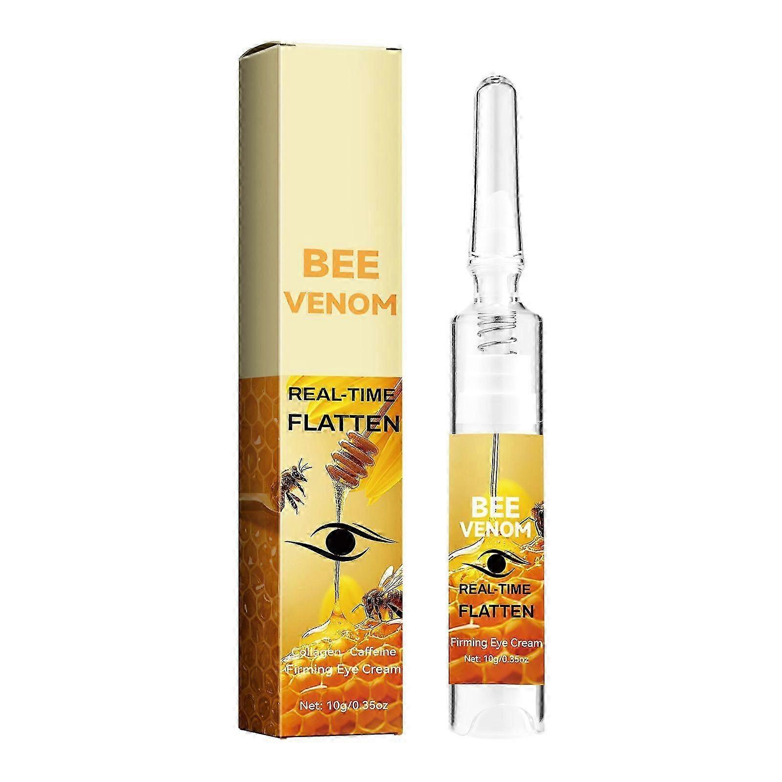 Bee Venom Real-Time Flatten Firming Eye Cream with Collagen & Caffeine - Anti-Wrinkle, Puffiness Reduction, Dark Circle Remover, Instant Smoothing