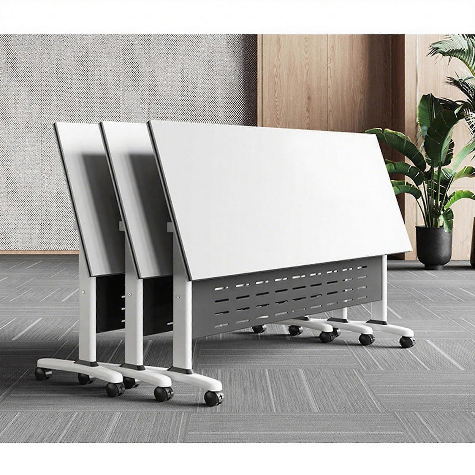 Conference Table Folding With Silent Wheels Flip Mobile Rectangular Meeting Table 160 x 40 x 75 cm 3Pack