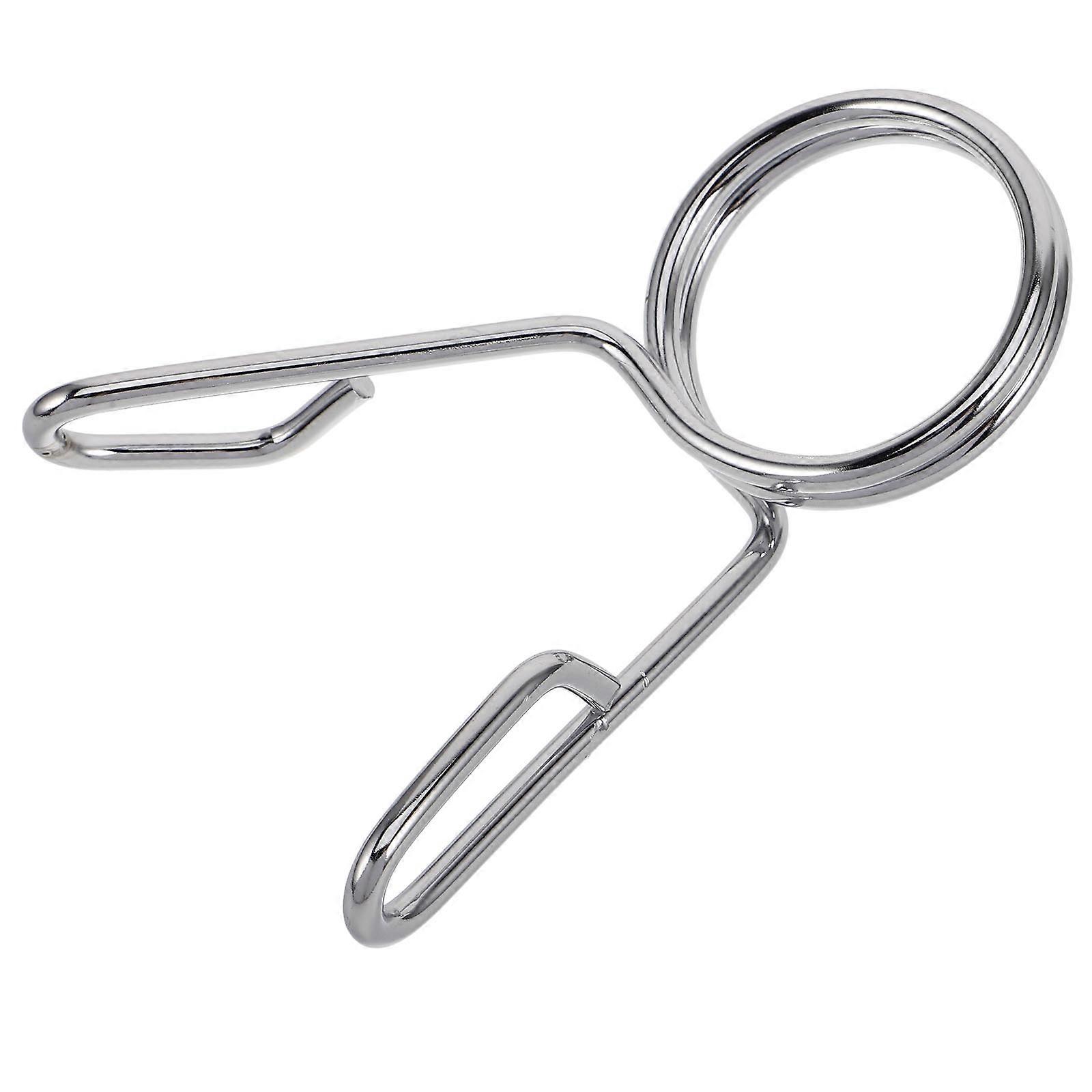 Dumbbell Clips Spring Clip Collars for Barbell Training 2Pcs Silver Iron