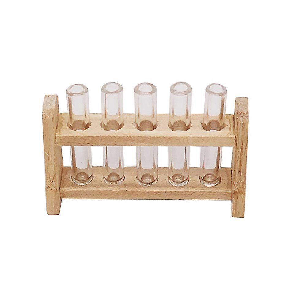 Mini Test Tubes Toy House Test Tubes Rack for Decor 1Set