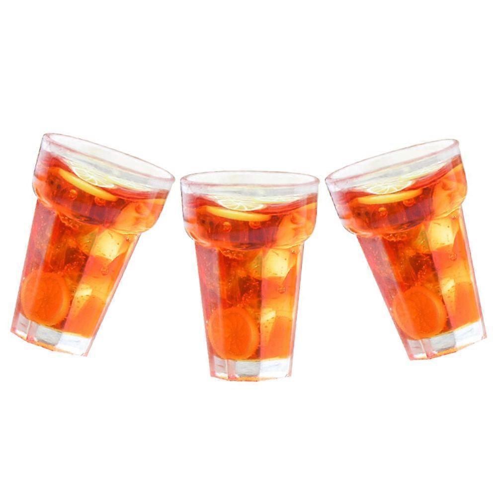 3Pcs Miniature Beverage Lemon Juice Drinking Models Shape Suitable For Photography Props And Gifts