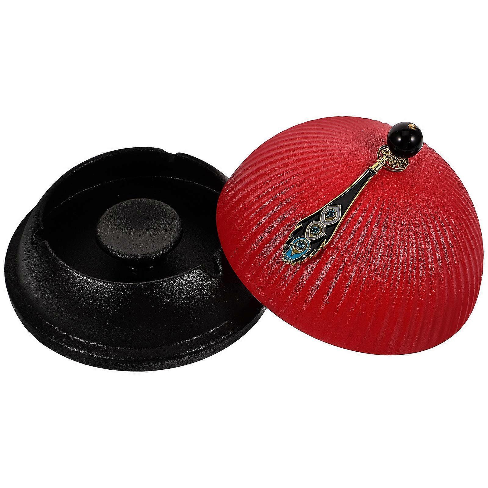 Ash Tray Ceramic Material Smooth Surface Easy Cleaning 13.5x13.5cm Home Use 1Pack