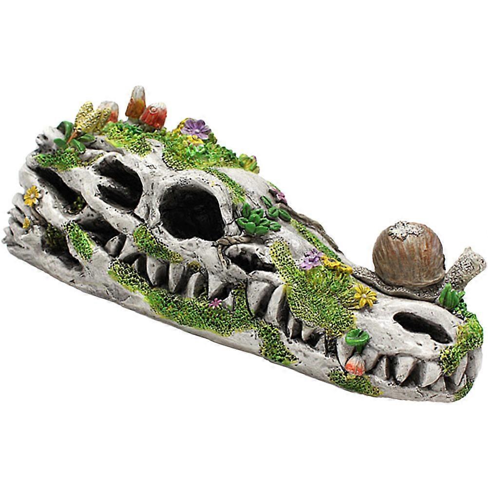 Resin Snail on Dinosaur Skull Statue for Garden Ornament 4Pcs Collection