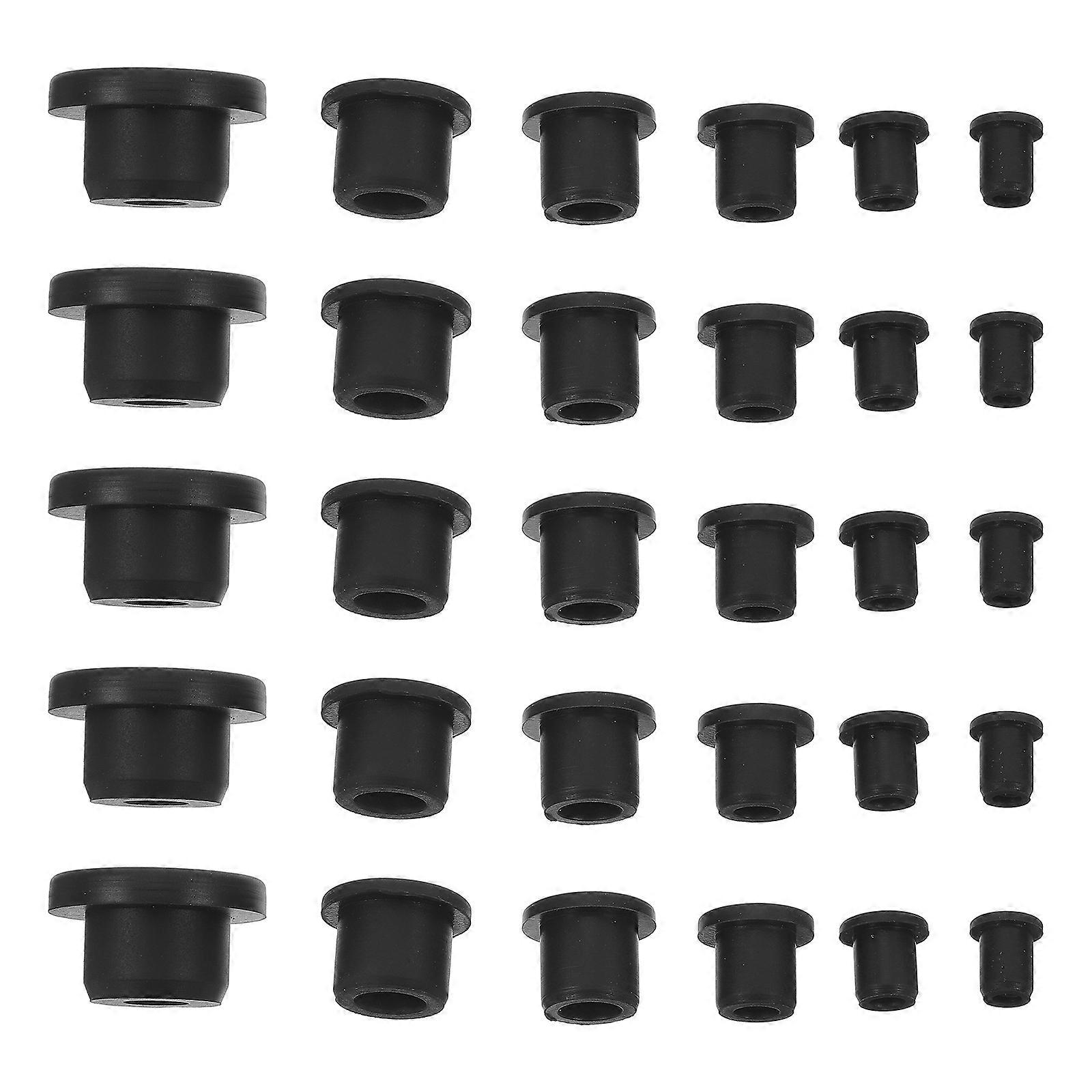 Black Silicone Wire Grommets for Cable Protection 200Pcs T-Shaped