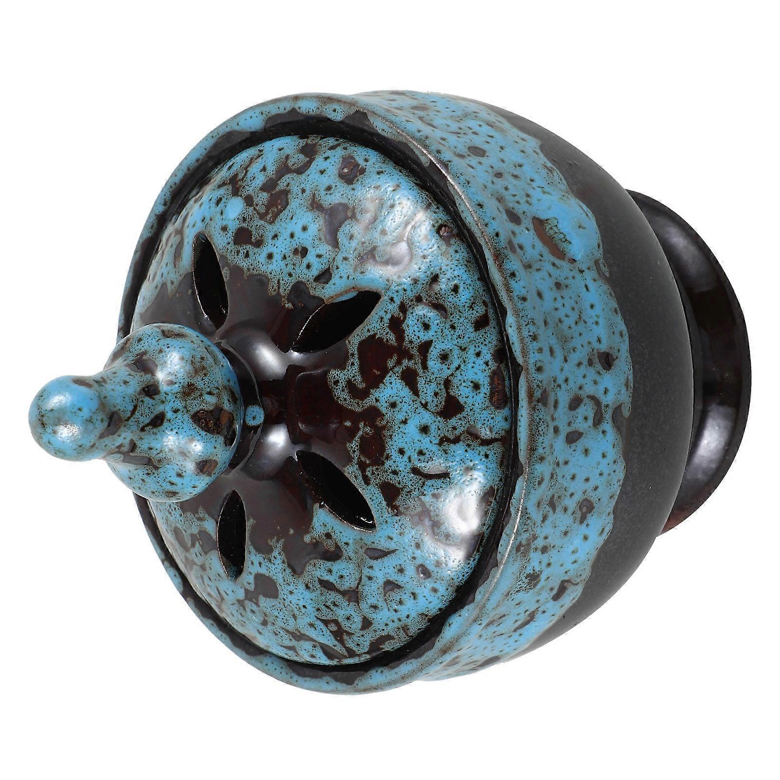 Incense Burner Ceramic Incense Holder for Desktop Use 2Pcs Sky-Blue