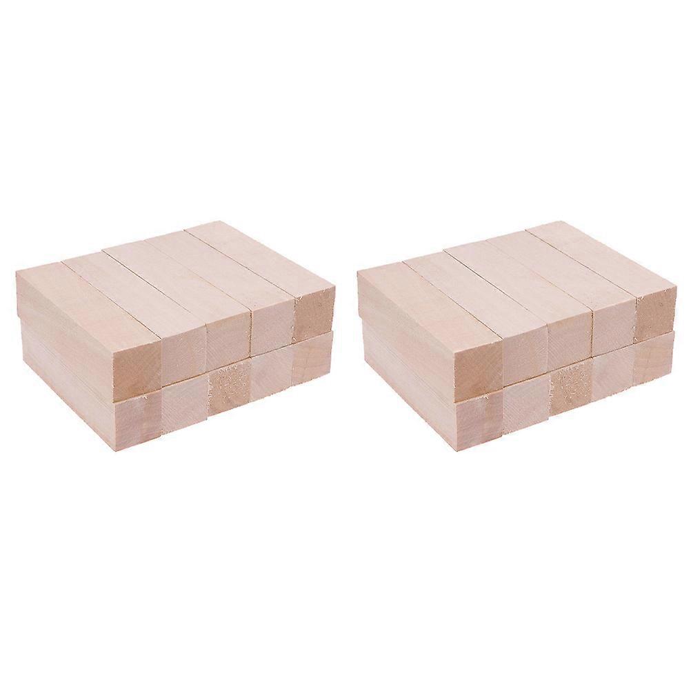 Wood Material Blocks for DIY Projects 30Pcs Unfinished Wooden Blocks