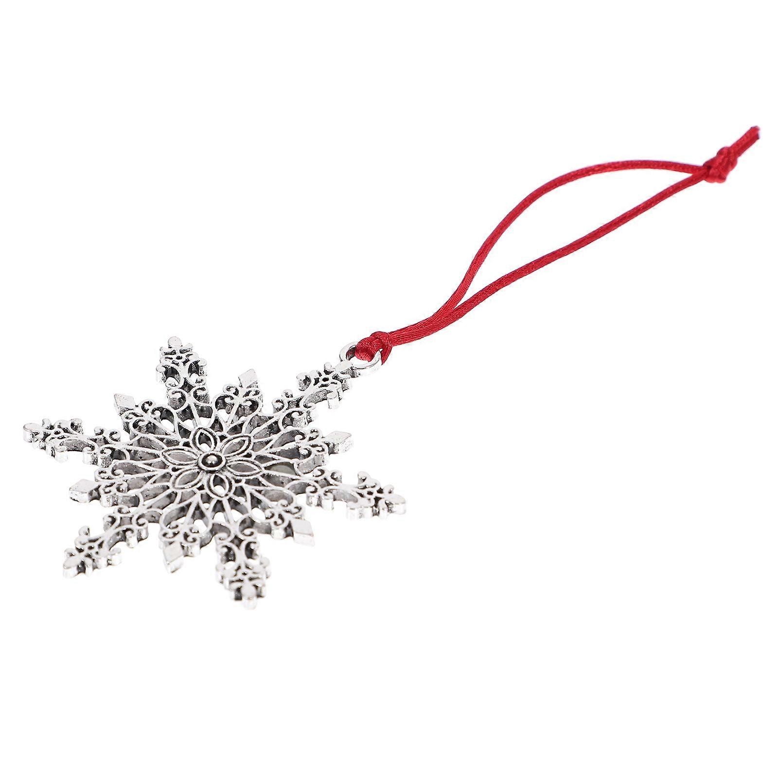 Silver Snowflake Ornament Christmas for 5Pcs Tree Decoration