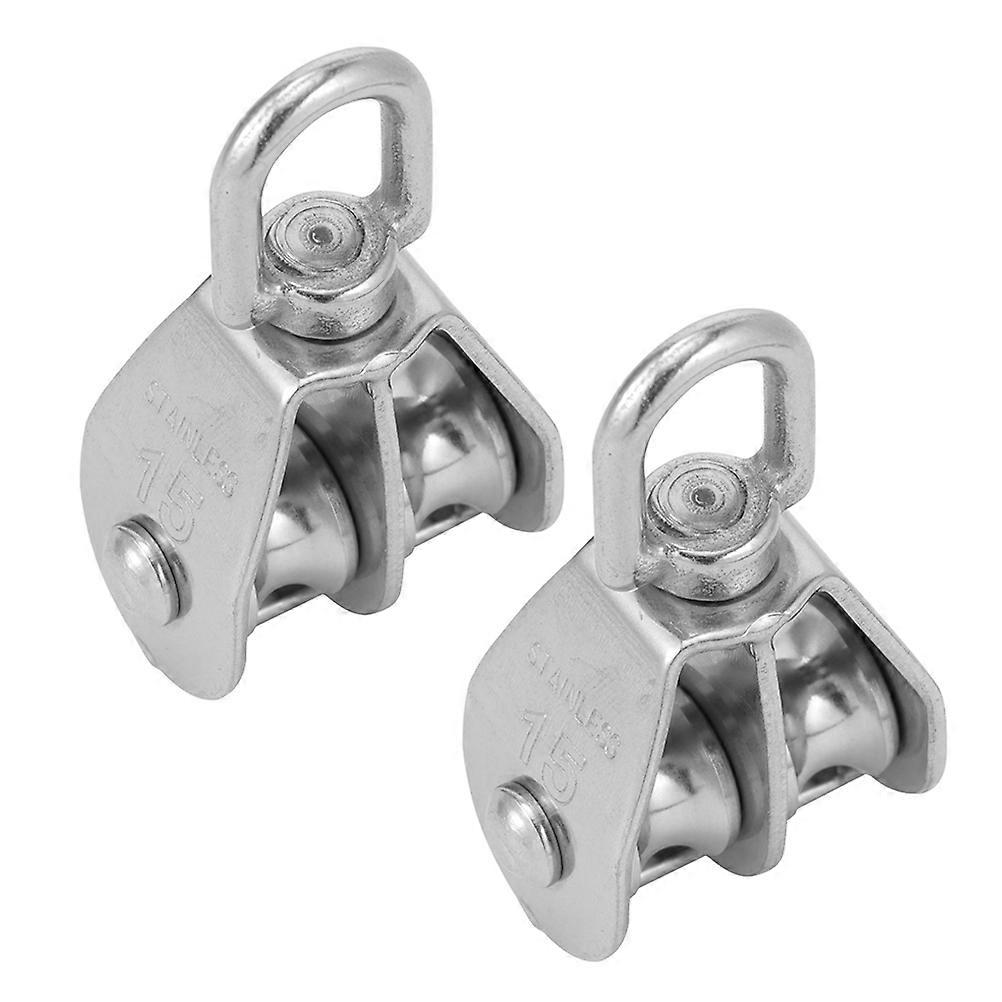 Heavy Duty Sliding Pulley Double Pulley Block for Lifting 2Pcs Cable Load