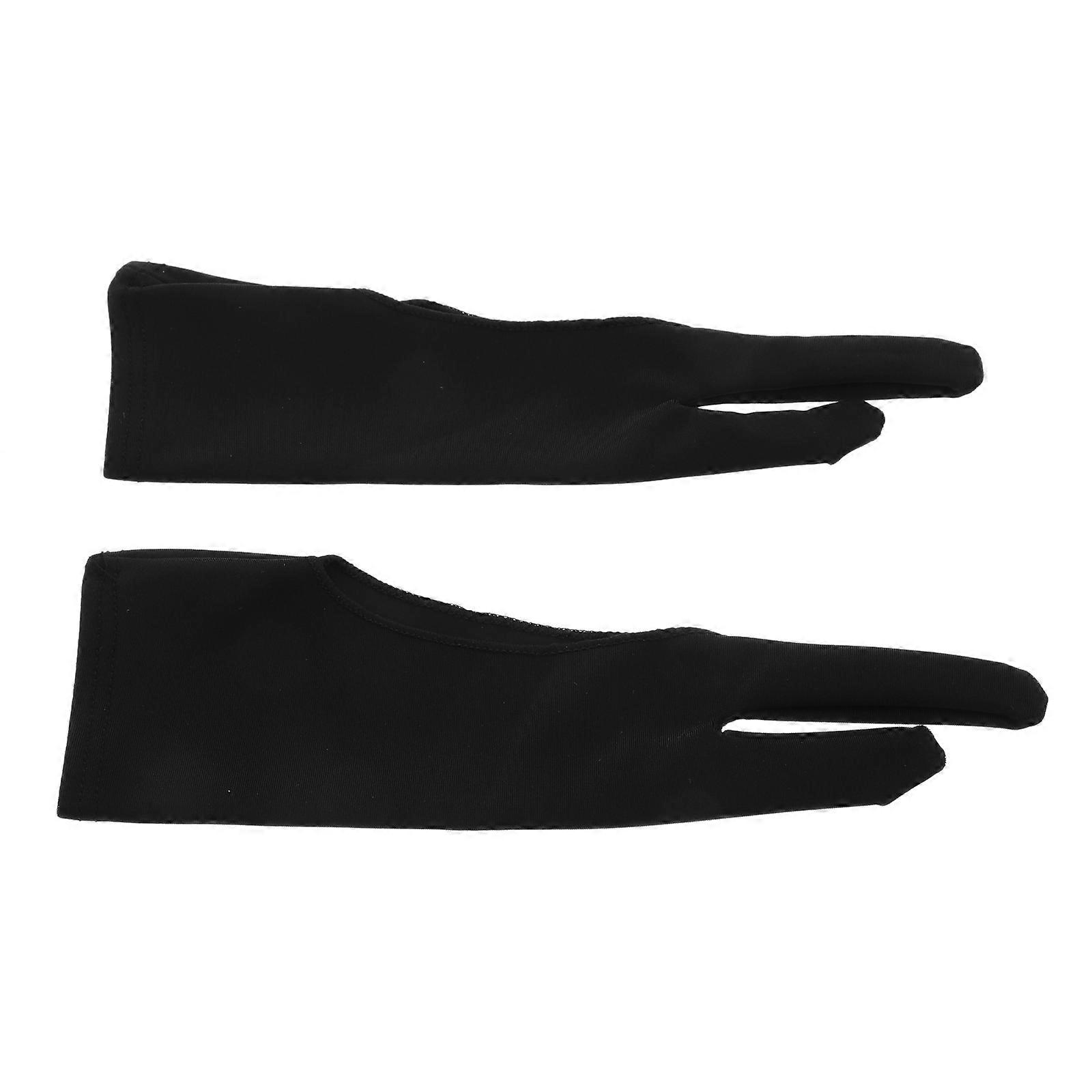 Glove for Drawing 12Pcs Black Two-Finger Artist Graphics Tablet Gloves