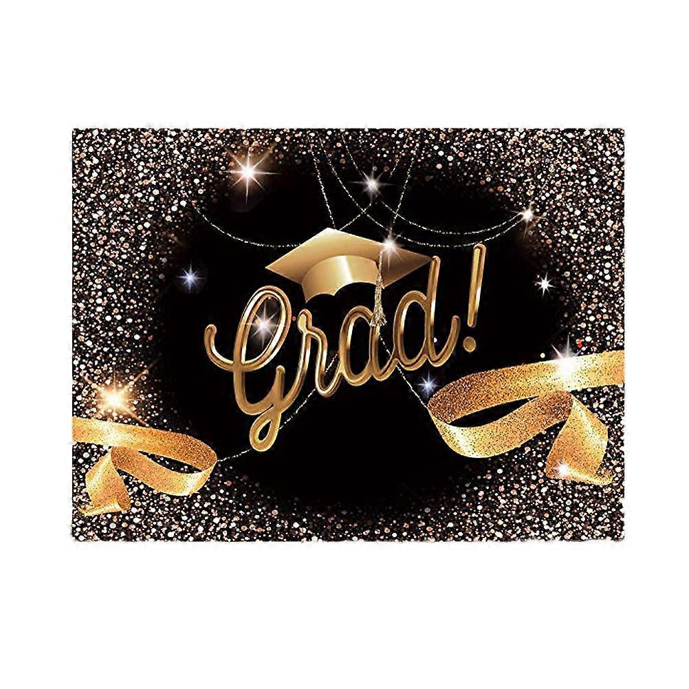 Graduation Party Decor for Photography Use Black Printed Backdrop