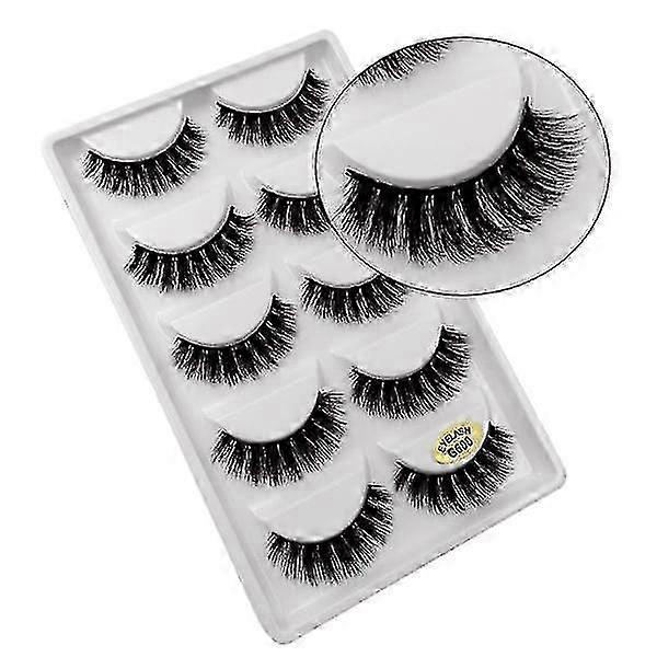 2025 pairs of false eyelashes 3D multi-layered thick eyelashes 5 pairs of natural eyelashes simulated curling false eyelashes