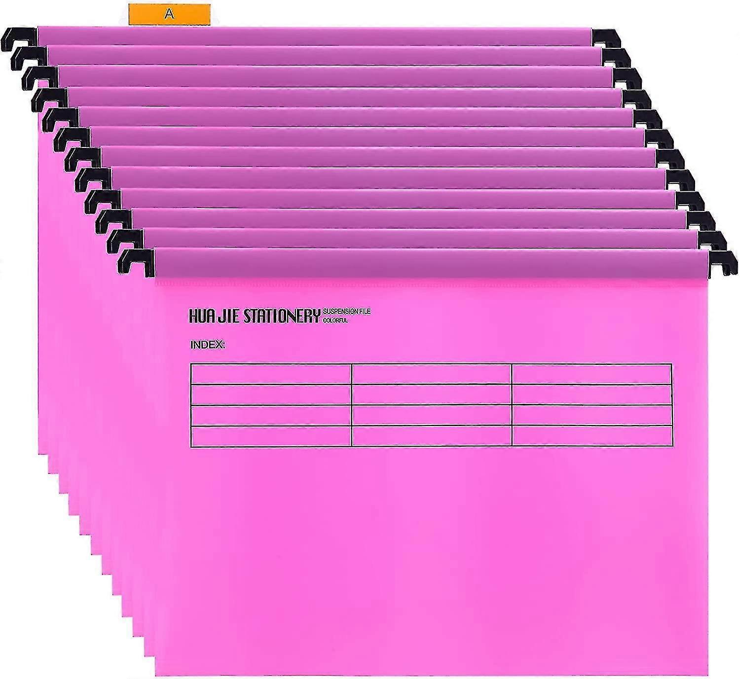 A4 Suspension Files with Tabs and Card Inserts for Filing Cabinets (pack Of 12, Pink) Polypropylene YVL