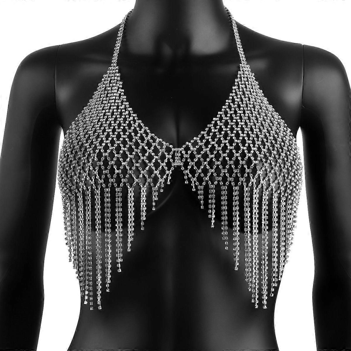 Collier de poitrine à la mode pour boîte de nuit et plage, collier de poitrine entièrement en diamant, vente à chaud