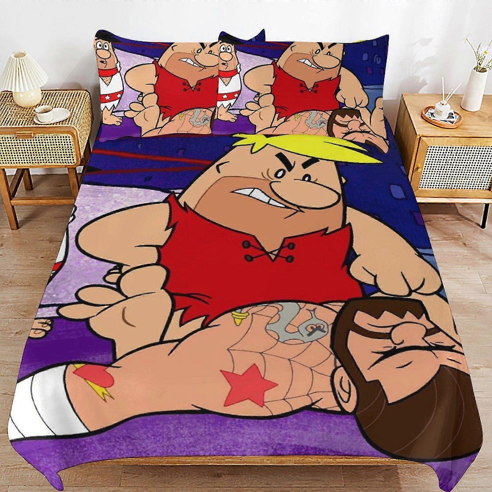 w431 Les Pierrafeu Parure de lit avec housse de couette et fermeture éclair douce et confortable, tissage durable et lavable en machine. m431