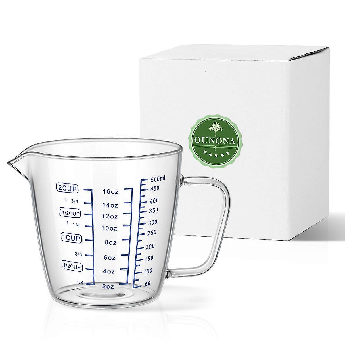 Baking Measuring Cups Ounona 500ml Transparent Heat-Resistant Microwave Safe 1Set
