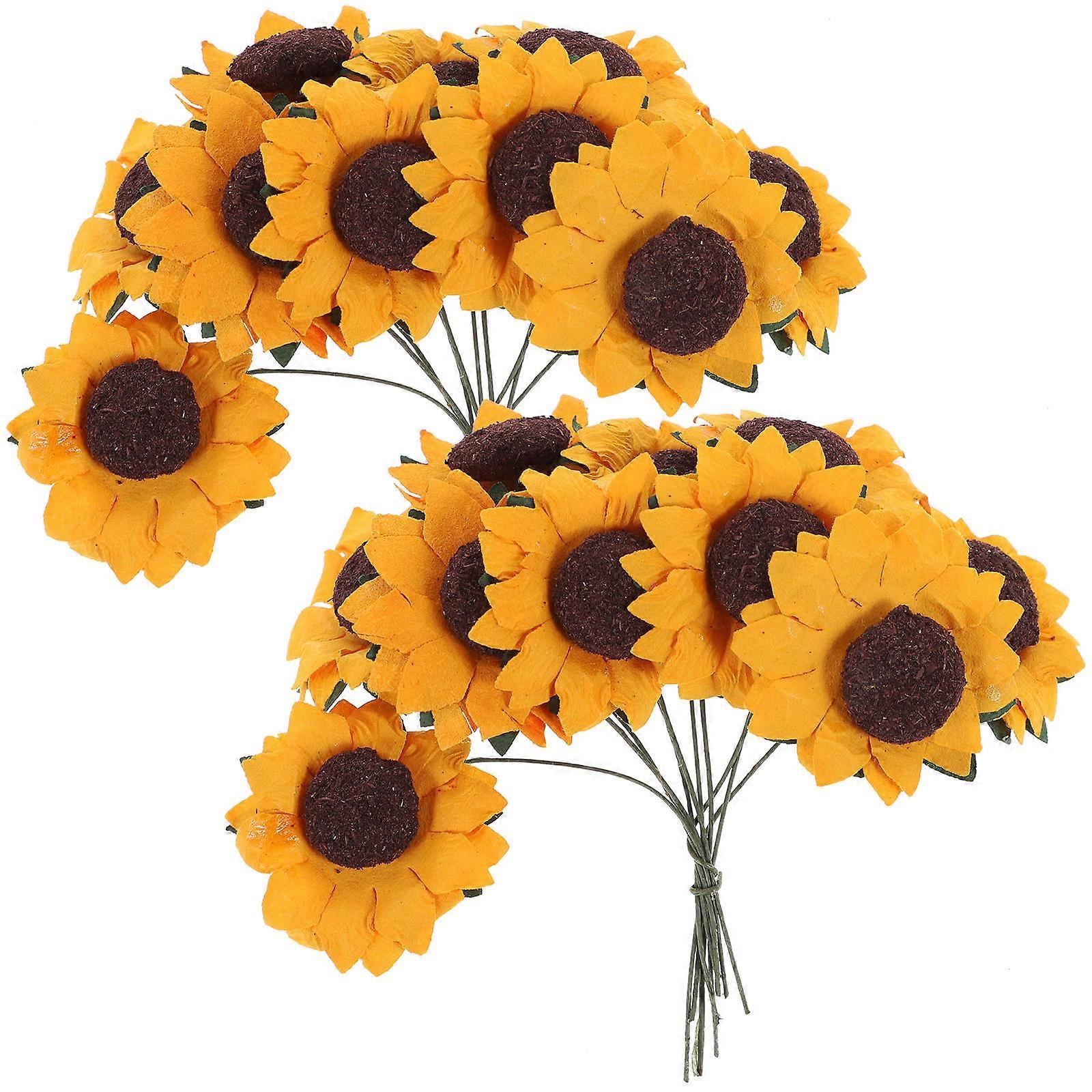 Mini Artificial Sunflower Chic Flower for Wedding Decor 1200Pcs Orange