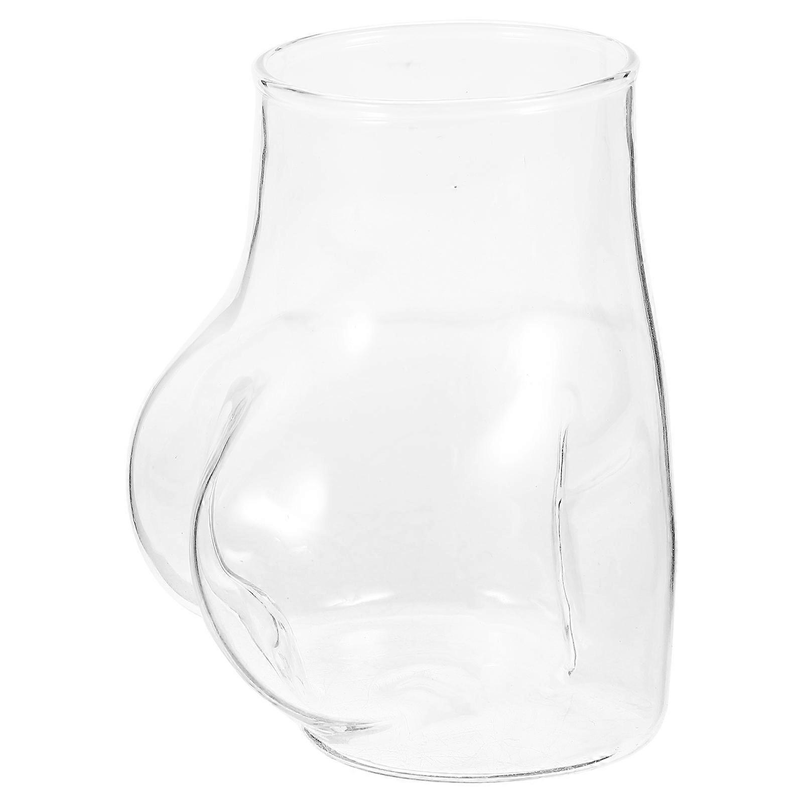 Butt Shape Transparent Glass Cup for Drinking 4Pcs Clear Beverage Glass Cups