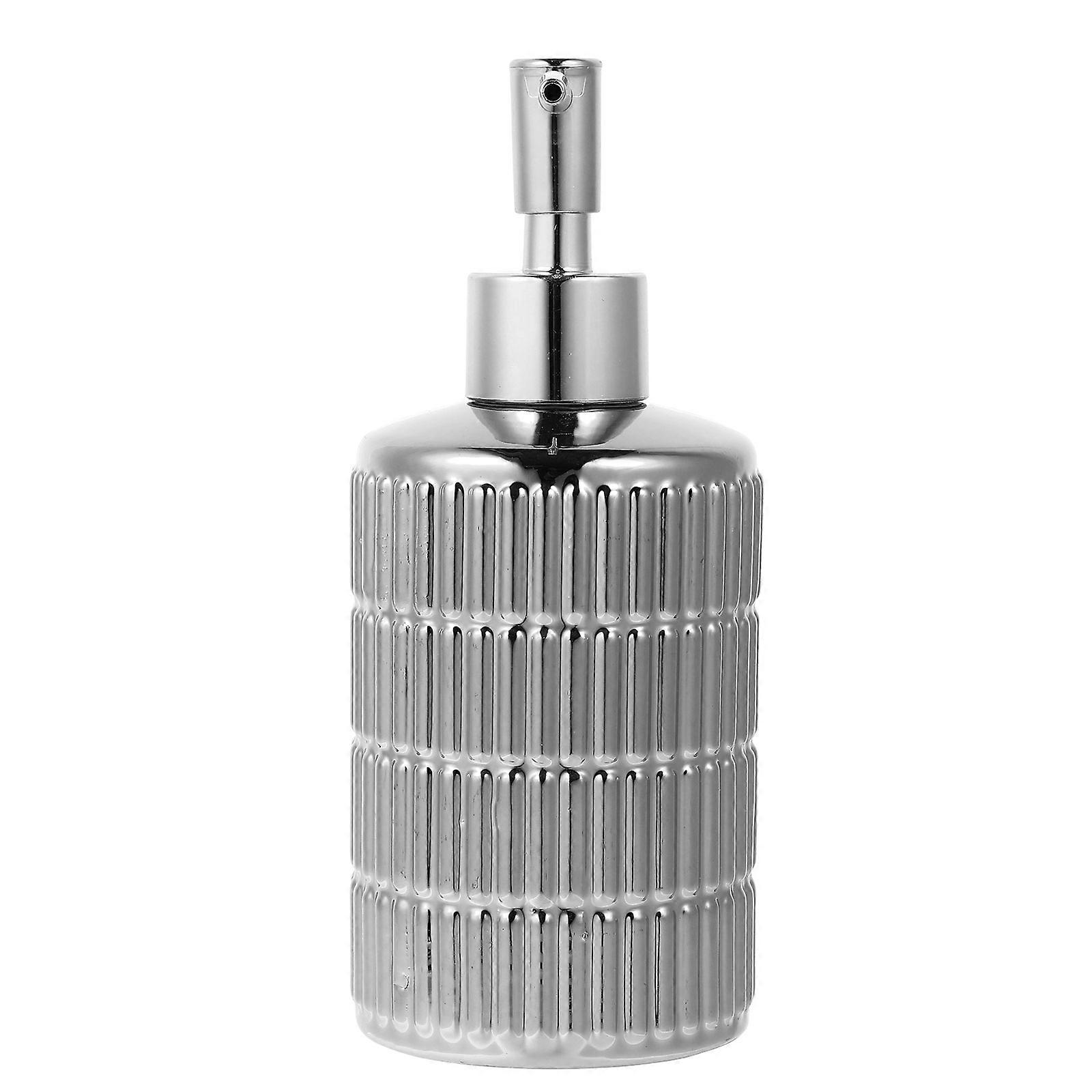 3Pcs Ceramic Shampoo Dispenser for Bathroom Use Silver Holder