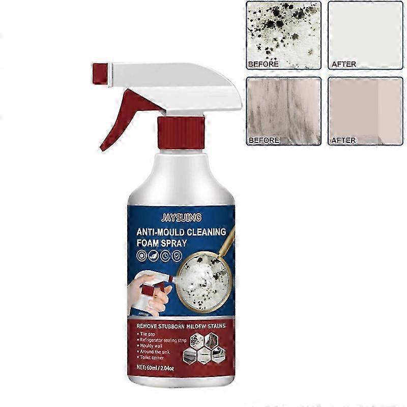 1-3x بخاخ رغوة تنظيف مضادة للعفن، مزيل فعال للعفن ومنظف للعفن 60 مل جديد
