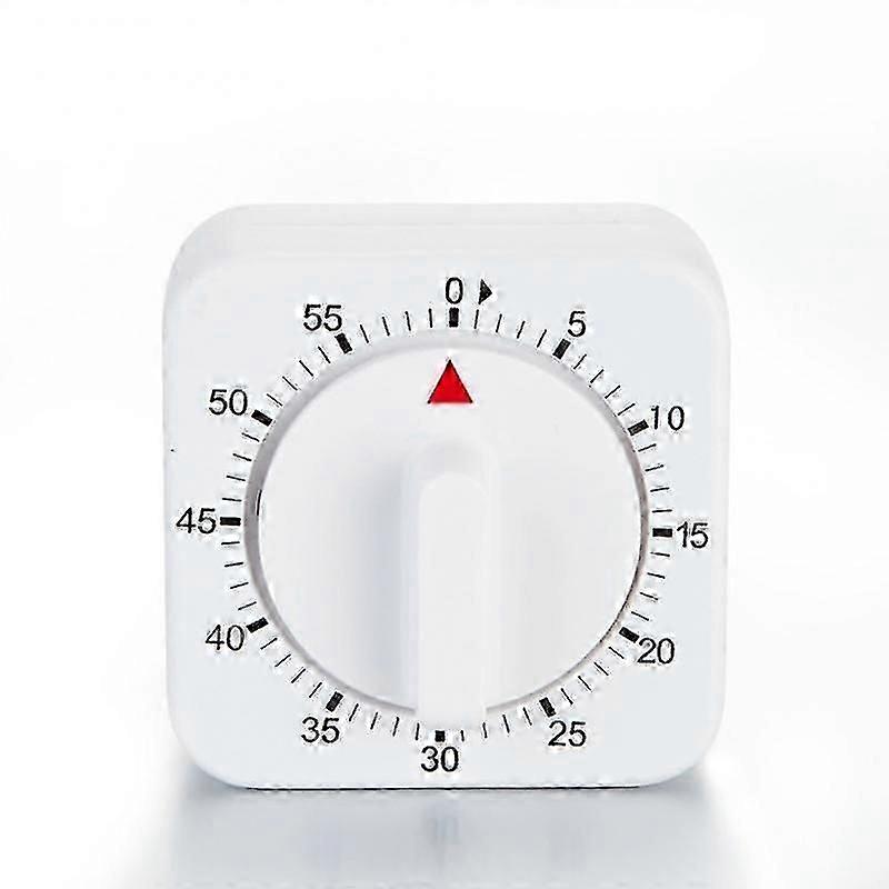 60 Minutes Kitchen Timer Count Down Alarm Reminder White Square Mechanical Timer For Kitchen Food Preparation Baking Ringing 3s