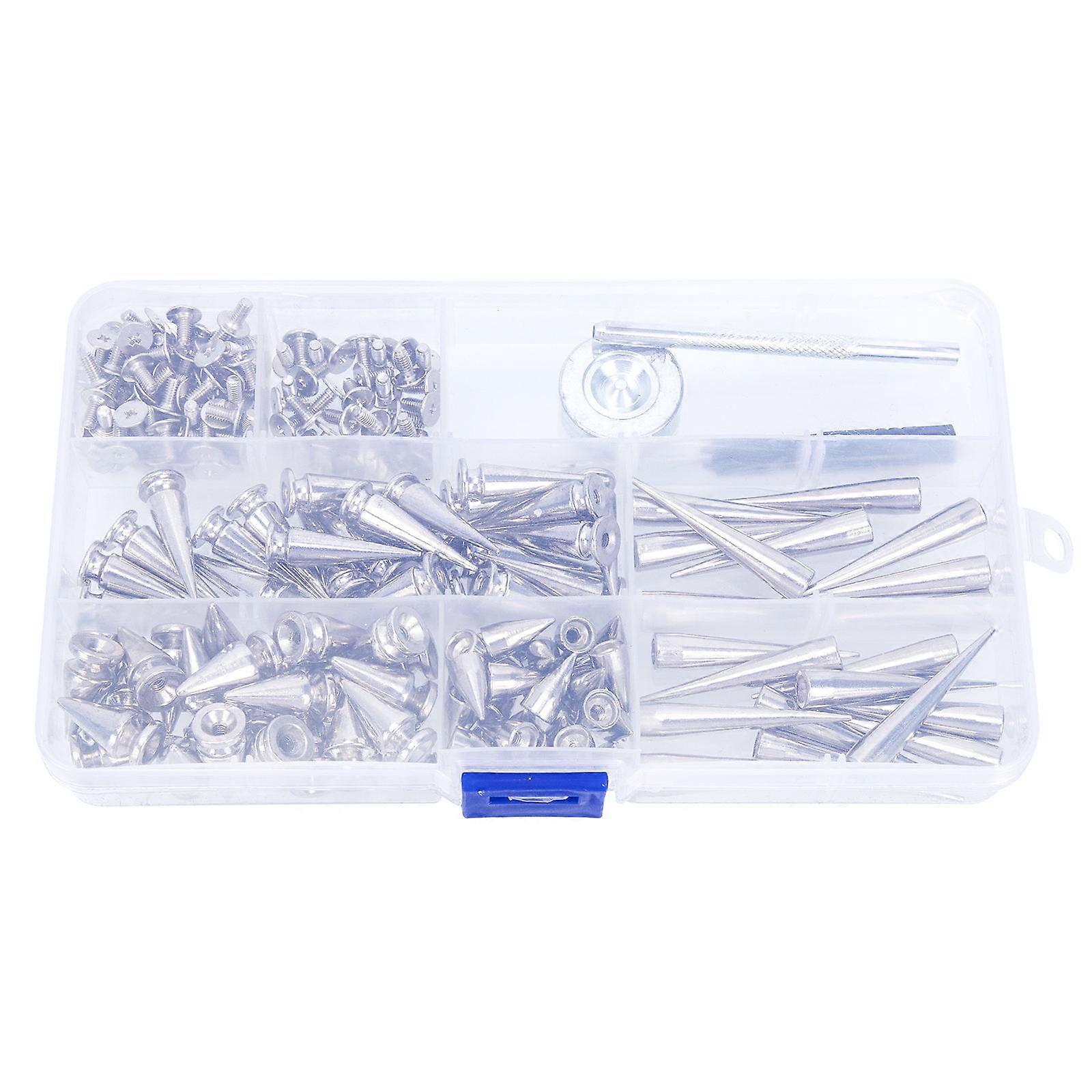 Rivets 100Sets for Repair with Silver Spike Studs for Crafts