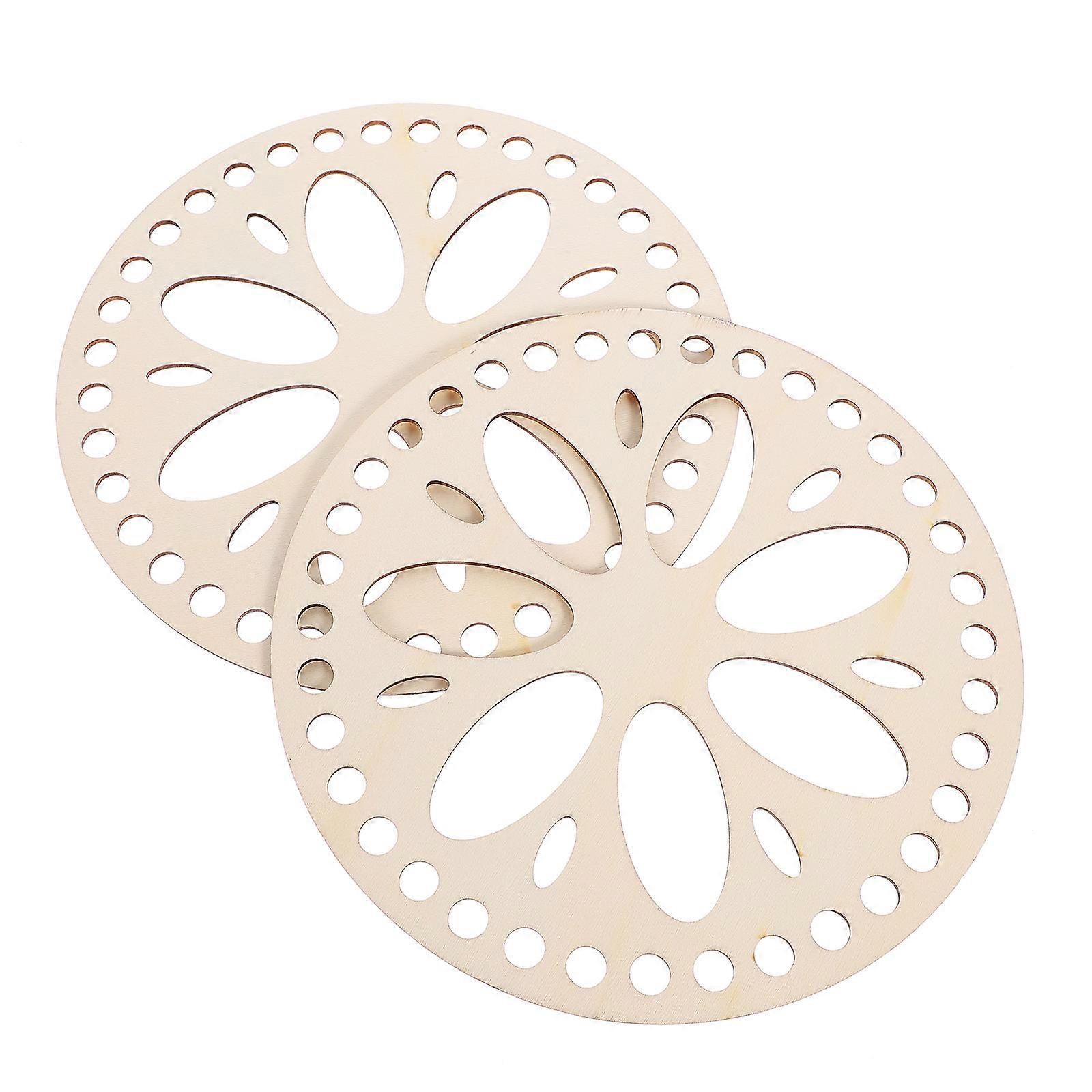 Bag Bottom Shaper Pad 2Pcs Round Wooden Basket Bottom For Crafting Activities In Simple and Nice Style As Bag Components