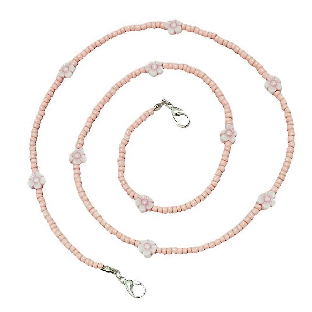 Suporte de colar de contas para uso com 2 peças cordão multifuncional rosa