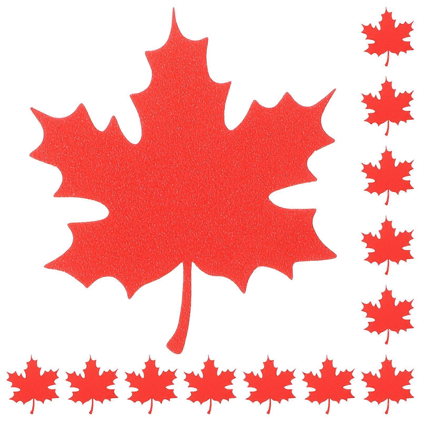 Decorative Maple Leaves Paper Cuts for Decoration 40Pcs Red Glitter