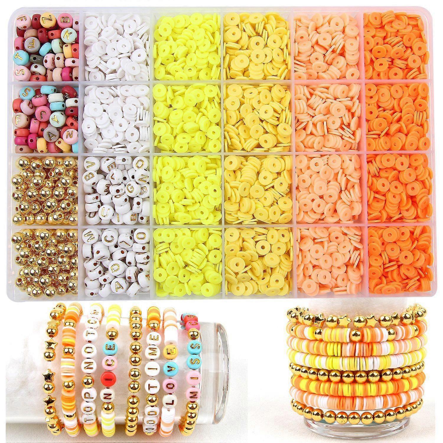 Bracelet Making Kit with 6mm Polymer Clay Beads #05