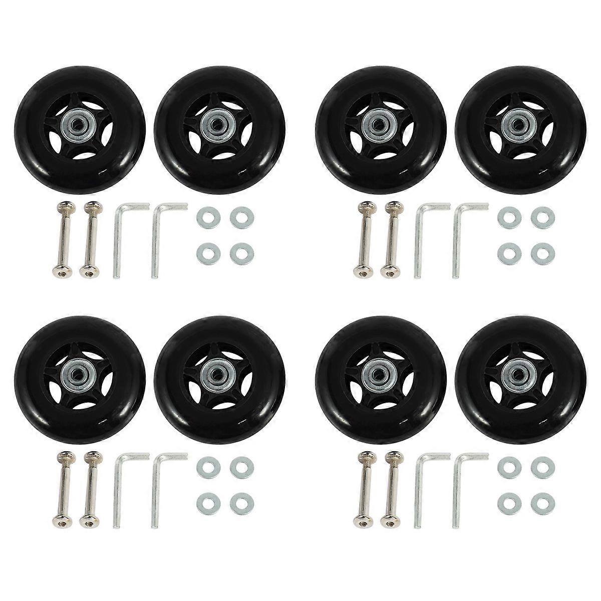 2 Set Luggage Suitcase Replacement Wheels OD 80mm