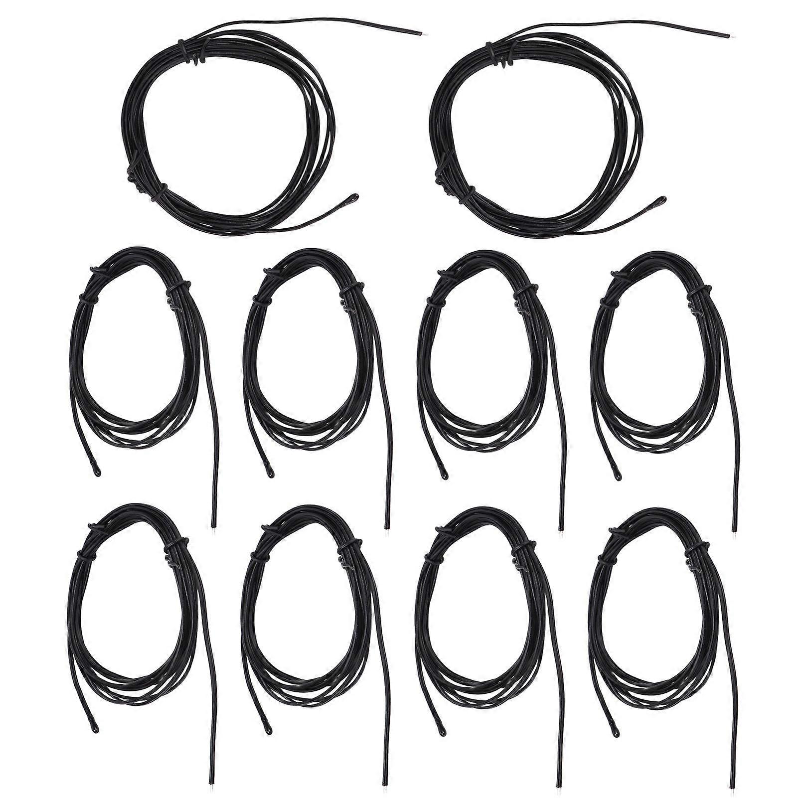 10Pcs NTC Thermistor Temperature Sensor Probe Drop Shaped Tip Epoxy Resin Connector 2meter10K B3950