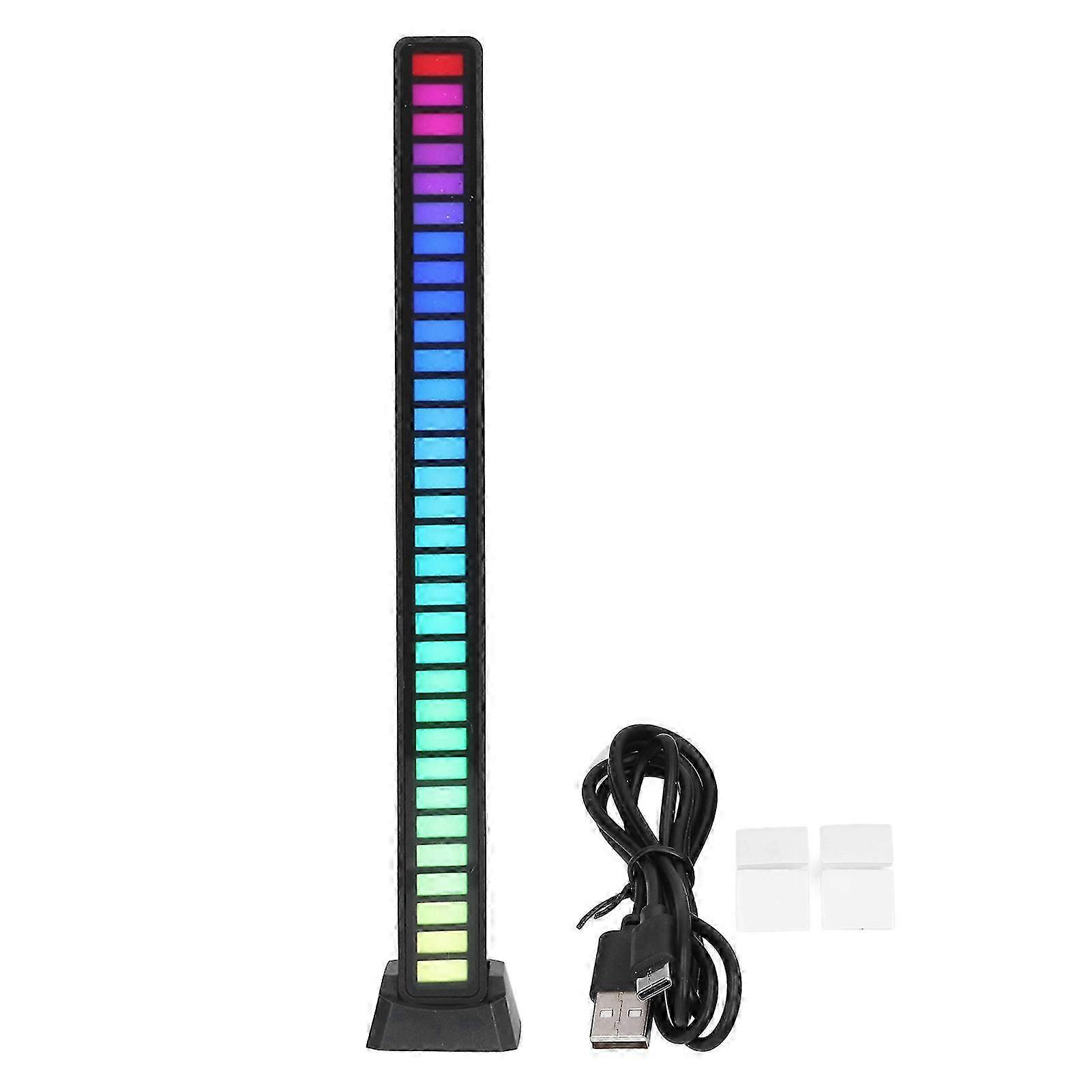25-26 RGB Light Bar Voice Control Ambient Light Music Atmosphere Lamp USB for Car Home StudioBlack