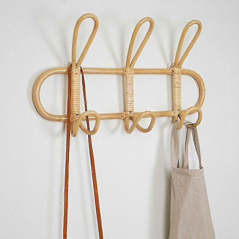 Rattan Wall Hooks Hanger Organizer