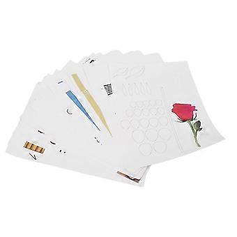 3D Printer Drawing Paper 50 Patterns Thick Portable Hands On Ability 3D Pen Paper Stencils for Kids Family Teamwork