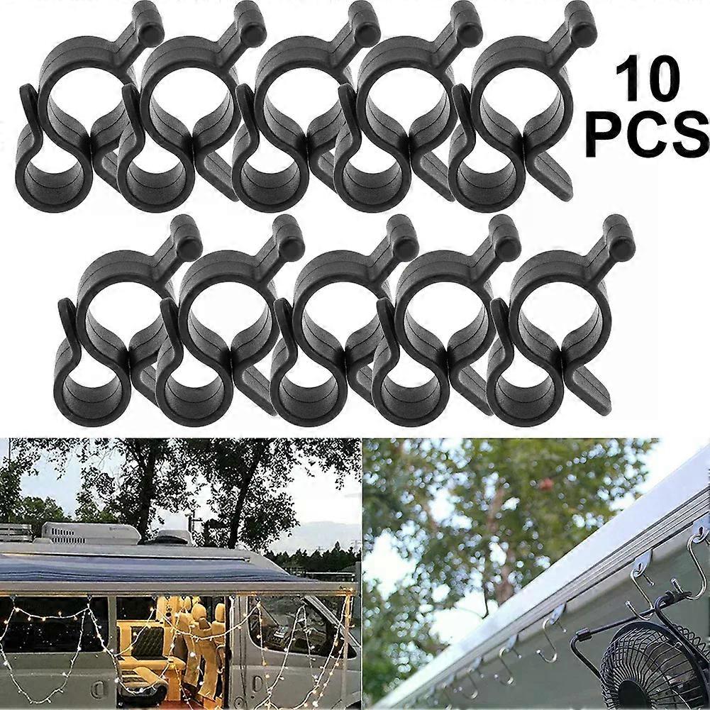 10Pcs Camping Awning Hook Clips Multi-use Caravan Camper String Light Rope Clamp Tent Hooks RV Traveling Tent Clip Light Hanger