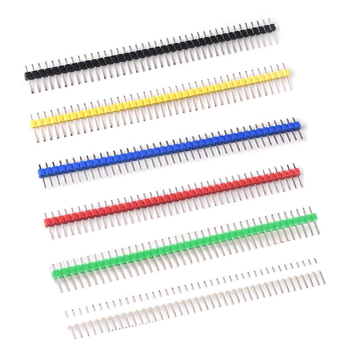 40 Pin Breakable Pin Header 60 Pcs 2.54mm Pitch Single Row Male Header Kit PCB Pin Strip 6 Colors