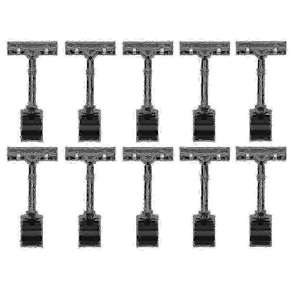 25-26 10pcs Adjustable Plastic Sign Holder,clip-on Style Double Head Display Clips Rotating Reuse Sign Ta f74