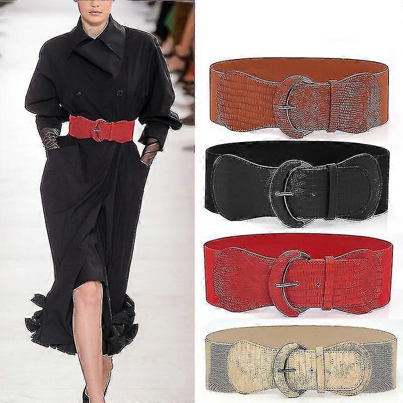 ワイドレディースウエストベルト伸縮性のあるチンチベルトレディースドレス装飾のためのレザー弾性ベルト