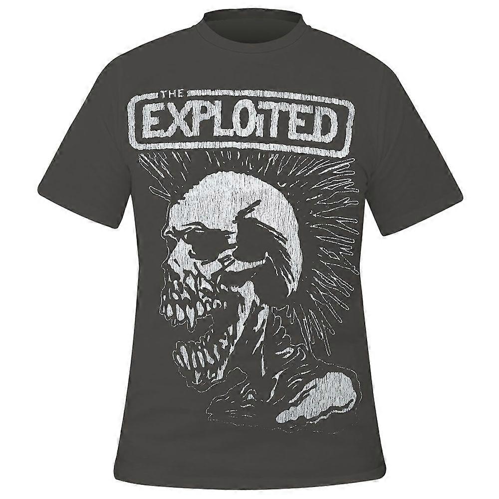 THE EXPLOITED White Skull On Grey T-shirt