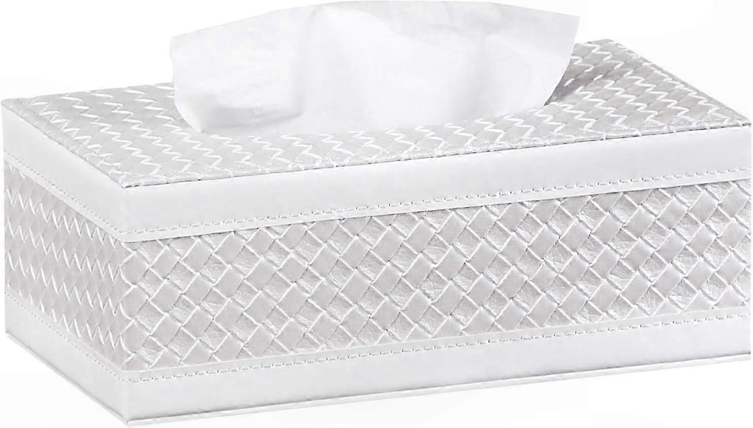 Rectangular Leather Tissue Box Cover, Modern Facial Tissue Holder with Pumping Paper Dispenser Functionality