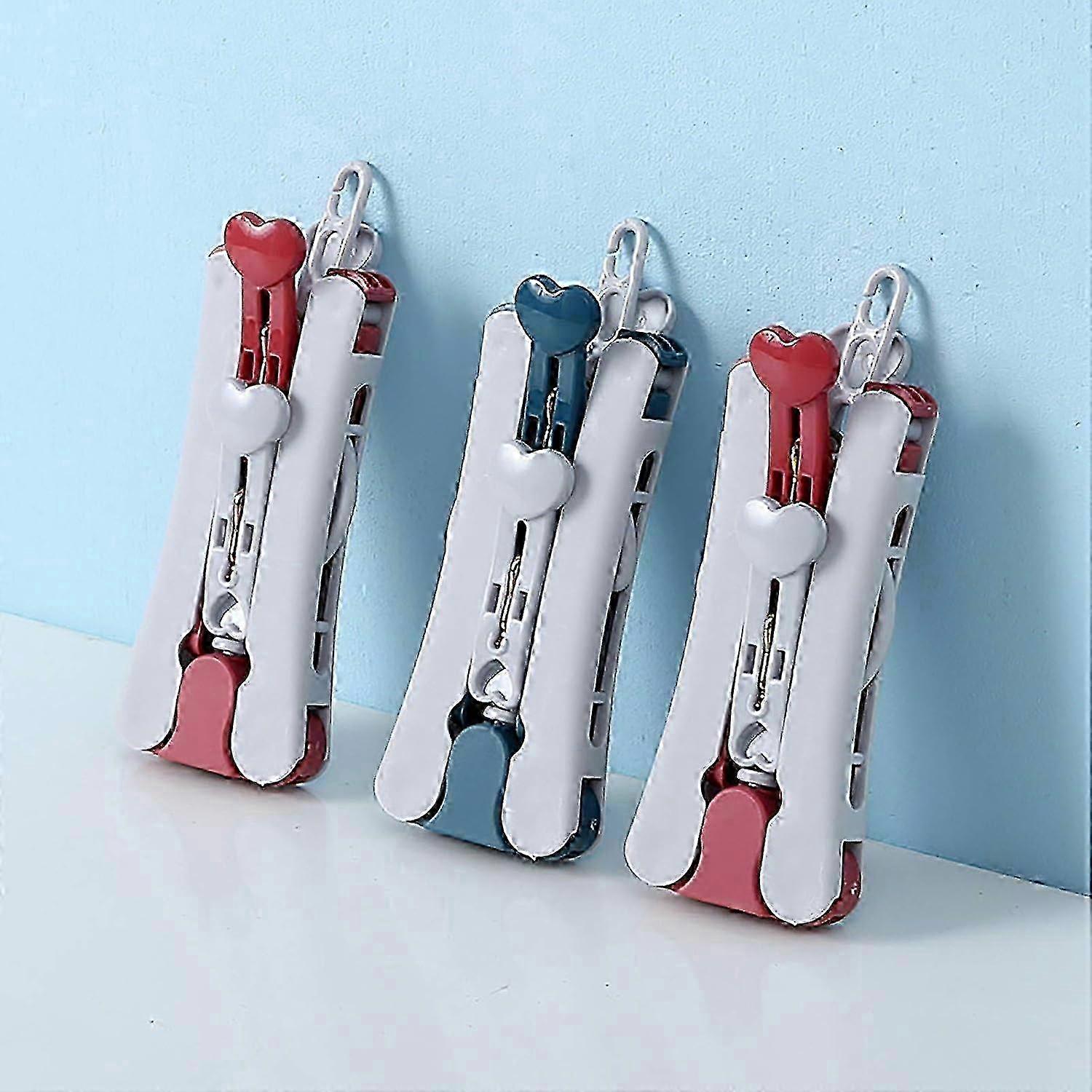 Bestseller 4pcs Foldable Hanger Portable Plastic Hanger Folding Hanger 360° Rotating Anti-Slip Folding Hanger(Red,Blue)