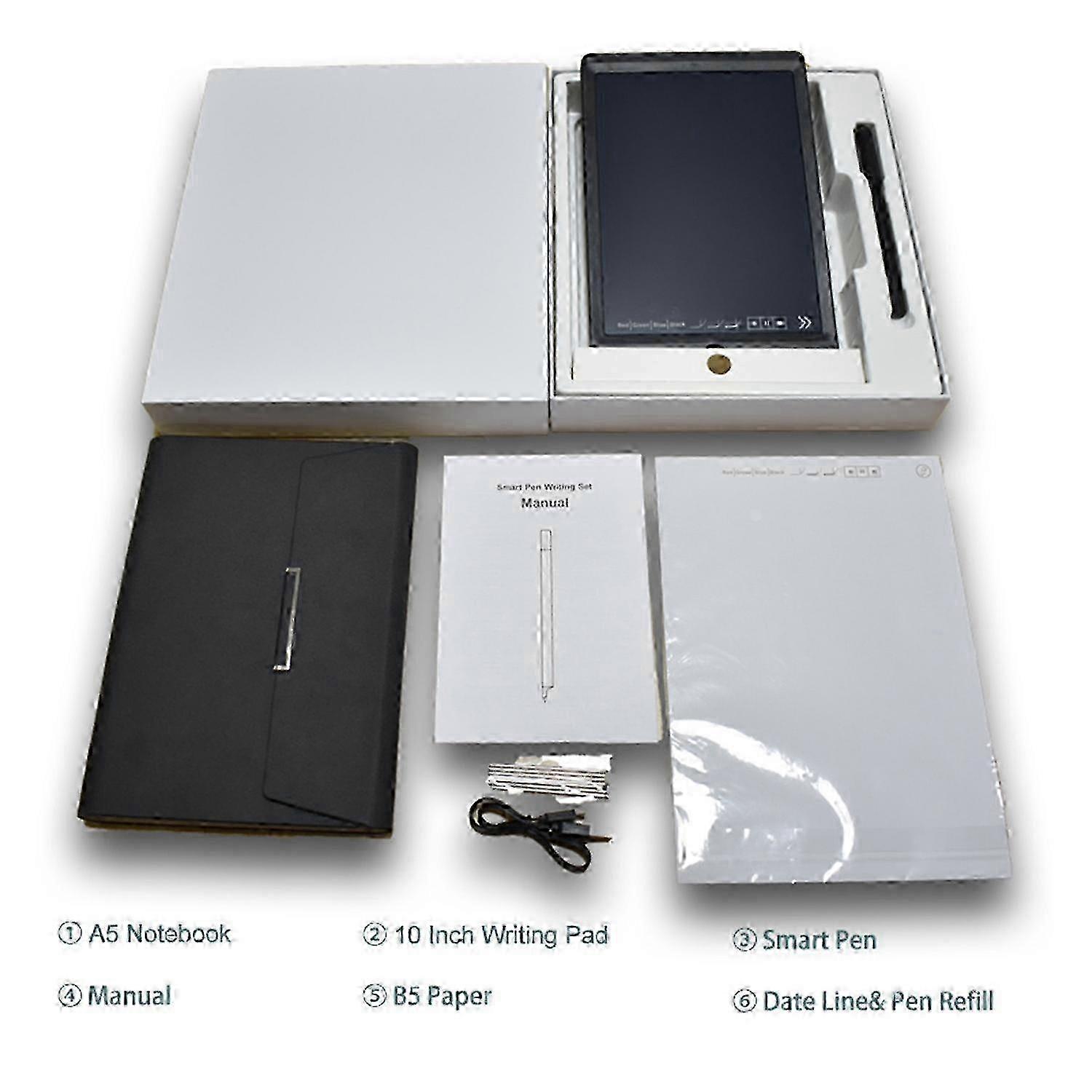Notebook Digital Pen Smart Pen Writing Set Includes Smartpen Smart A5 PU Leather Notebook & Reusable miao4