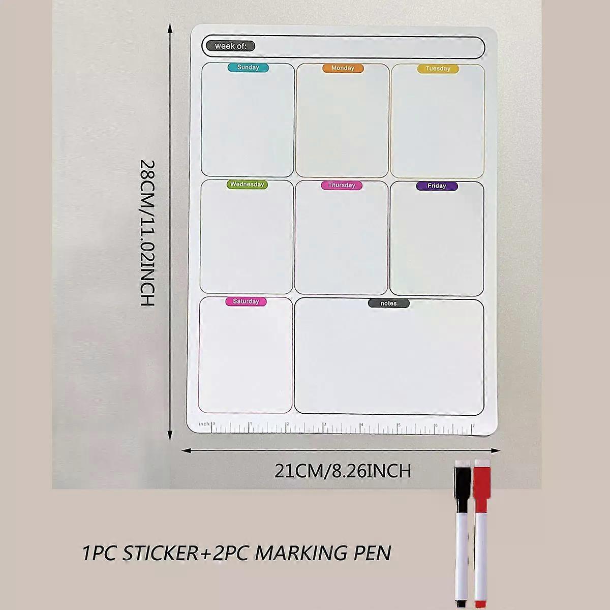 Erasable Week Plan Schedule Calendar Soft Magnetic Fridge Sticker Whiteboard Message Board Memo Refrigerator Magnet