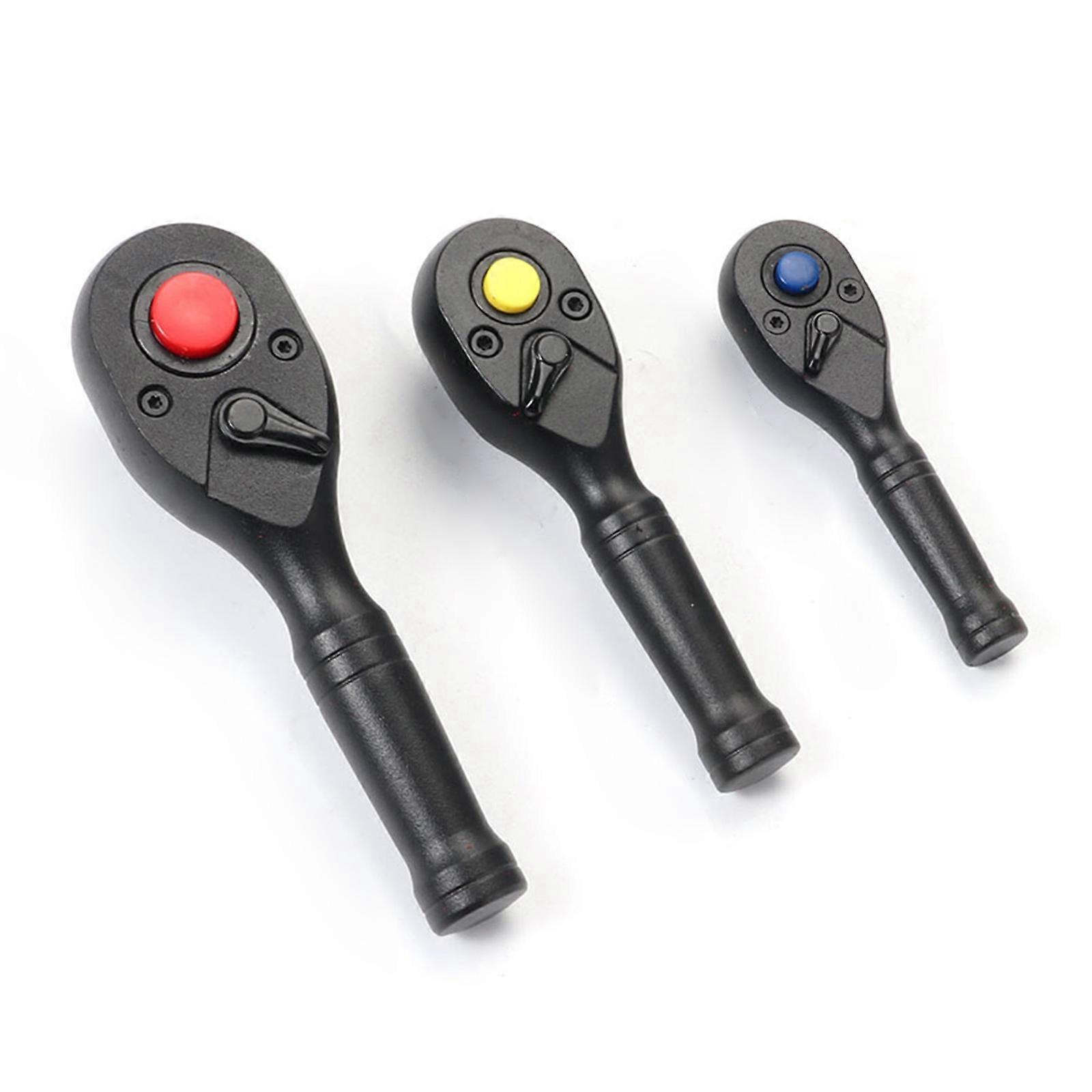 72 Tooth Multifunction Ratchet Wrench Set 3pcs 1/4'' 3/8'' 1/2'' Drive for DIY Enthusiasts and Professional Technicians Multicolor