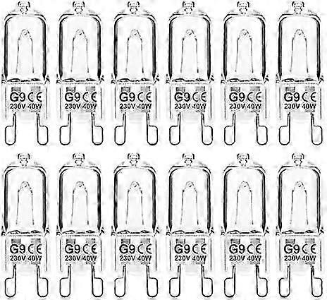 12 Pack G9 Halogen Light Bulbs 40W Dimmable Capsule