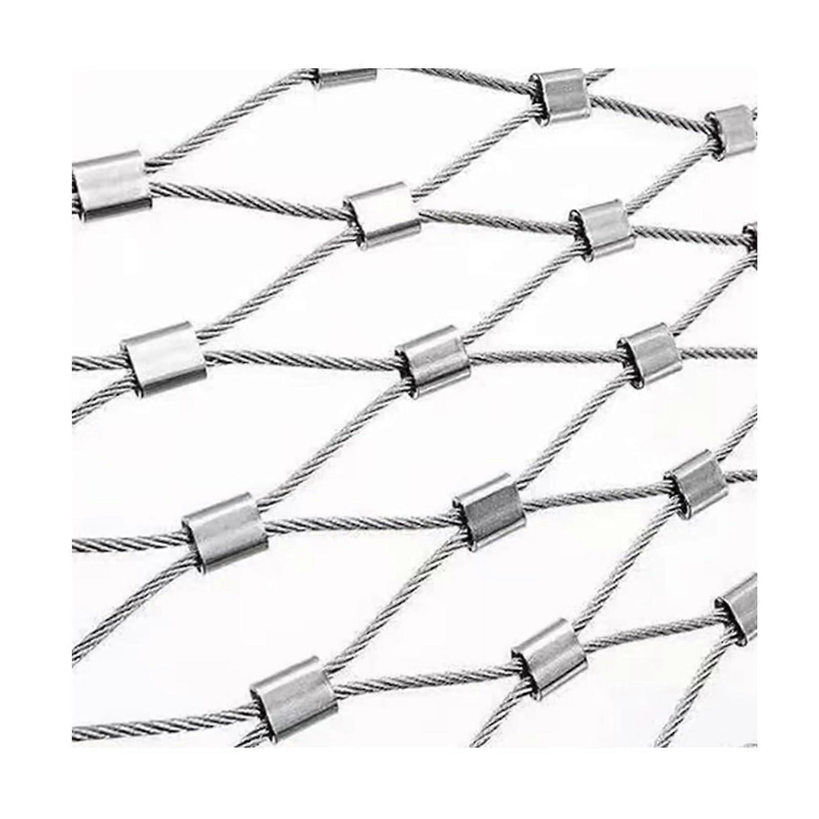 Stainless Steel Parrot Aviary Netting: 304 Rope Mesh Bird Fence, Reusable Garden Barrier, Silver 3.0mm 1x6.0m